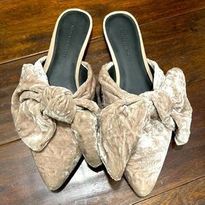 Worn once! Rebecca Minkoff velvet bow mules!